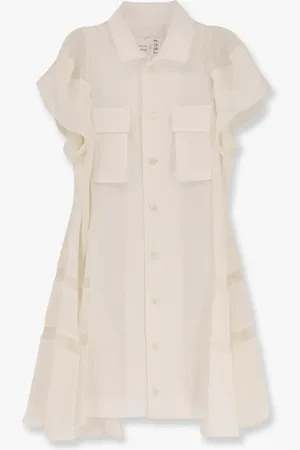 SACAI Abito chemisier con inserti in voile e raso - - gender_Woman