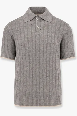 Brunello Cucinelli Maglia polo in lino e cotone a coste - - gender_Man