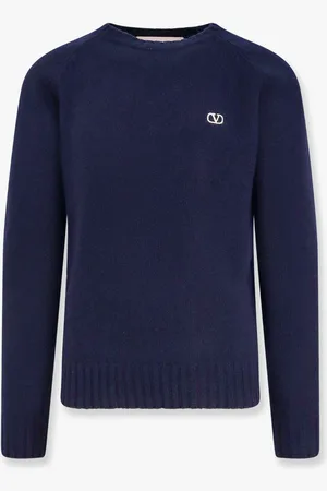 VALENTINO Maglia in lana vergine con ricamo vlogo - - gender_Man