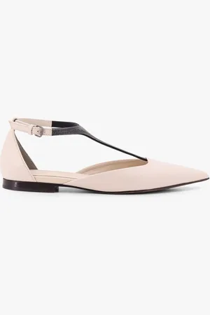 Brunello Cucinelli Sandali in pelle con dettaglio monile frontale - - gender_Woman