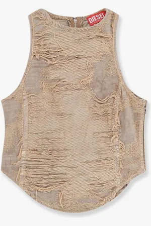 Diesel Top in cotone de astro fsg effetto destroyed - - gender_Woman