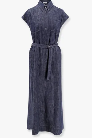 Brunello Cucinelli Abito chemisier lungo in denim - - gender_Woman