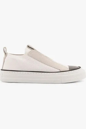 Brunello Cucinelli Sneakers slip-on in maglia e suede con precious toe - - gender_Woman