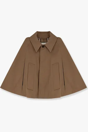 Burberry Mantella in twill di misto cotone idrorepellente con fodera in check - - gender_Woman
