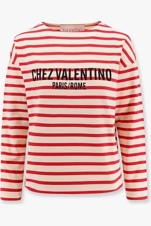 VALENTINO T-shirt in cotone a righe con stampa chez - - gender_Woman