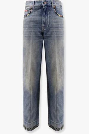 VALENTINO Jeans con dettaglio di bordi in tessuto con stampe floreali - - gender_Woman