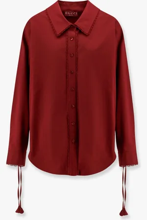 Gucci Camicia in popeline di cotone con laccetti e profili in pizzo - - gender_Woman