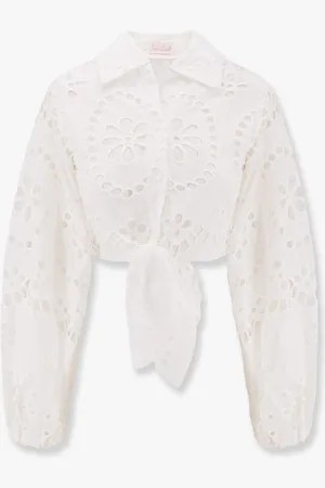 MC2 SAINT BARTH Camicia Febe in cotone Sangallo - - gender_Woman