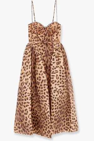 ZIMMERMANN Vestito midi in lino e seta con stampa - - gender_Woman