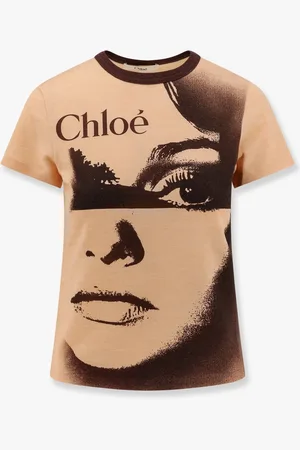 Chloé T-shirt in jersey con stampa di un grande ritratto e logo chloé - - gender_Woman