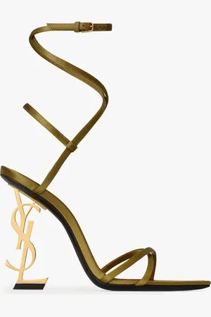 Saint Laurent Sandali opyum in satin con monogramma - - gender_Woman