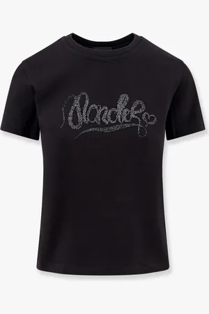Moncler T-shirt in cotone con ricamo logo lurex - - gender_Woman