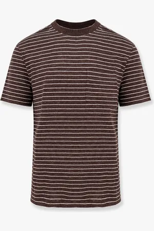 Brunello Cucinelli T-shirt in jersey rigato di lino stretch - - gender_Man