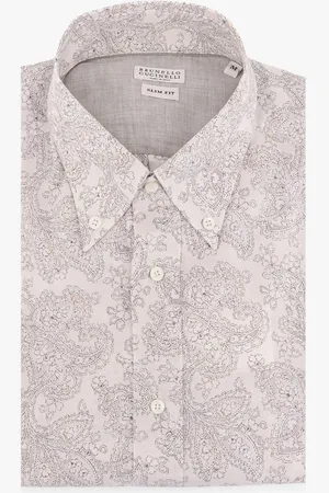 Brunello Cucinelli Camicia slim fit in cotone con stampa all-over - - gender_Man
