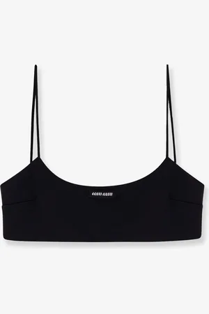 Miu Miu Top in nylon con patch logo - - gender_Woman