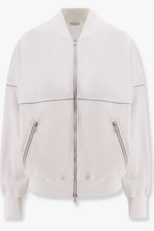 Brunello Cucinelli Cardigan in cotone con inserti in viscosa e dettagli Monile - - gender_Woman