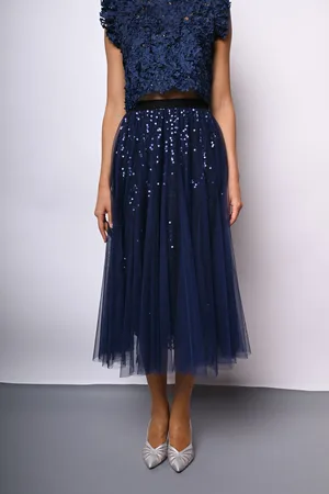 Nuna Lie Gonna midi in tulle con paillettes