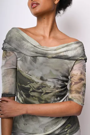 Nuna Lie Top in tulle a stampa floreale astratta