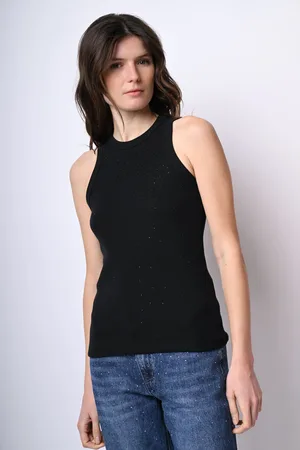 Nuna Lie Canotta in cotone con strass