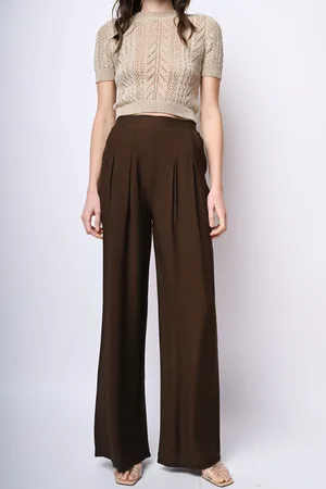 Nuna Lie Pantaloni palazzo misto viscosa