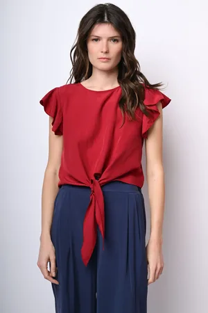 Nuna Lie Top crop con nodo alla vita