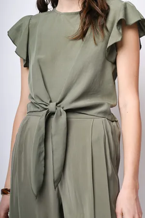 Nuna Lie Top crop con nodo alla vita