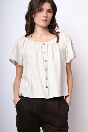 Nuna Lie Top a spalle scoperte con bottoni