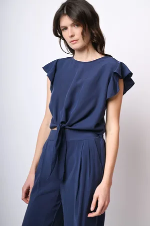 Nuna Lie Top crop con nodo alla vita