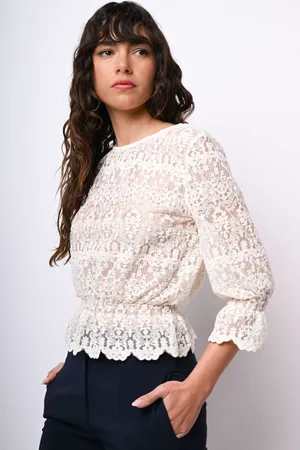 Nuna Lie Top in pizzo misto cotone