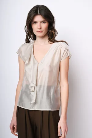 Nuna Lie Top in mussola con volant