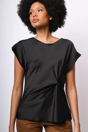 Nuna Lie Top in raso con nodo laterale
