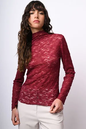 Nuna Lie Top in pizzo con scollo a cratere