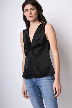 Nuna Lie Top in raso con nodo