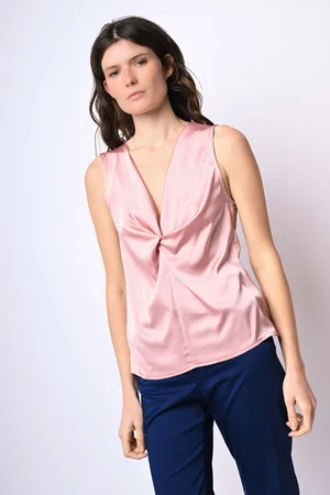 Nuna Lie Top in raso con nodo