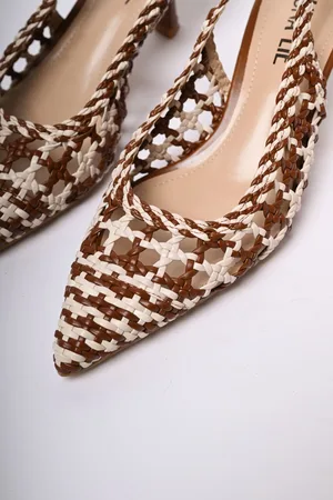 Nuna Lie Slingback in simil-rafia intrecciata