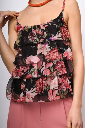 Nuna Lie Top a balze con stampa floreale