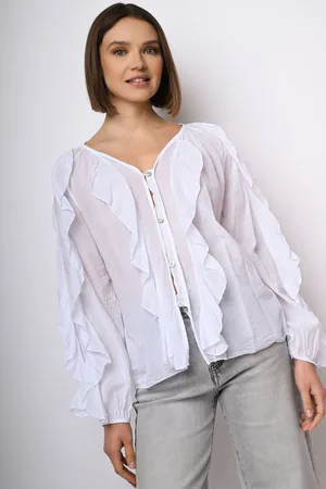 Nuna Lie Camicia in mussola di cotone con volants