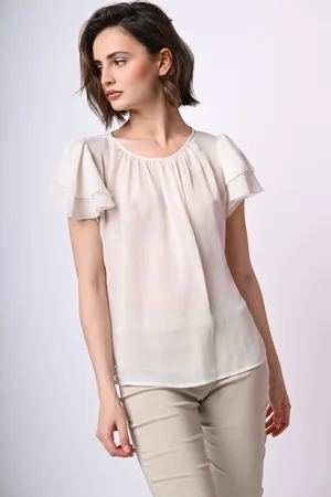 Nuna Lie Top in tulle con maniche a balze