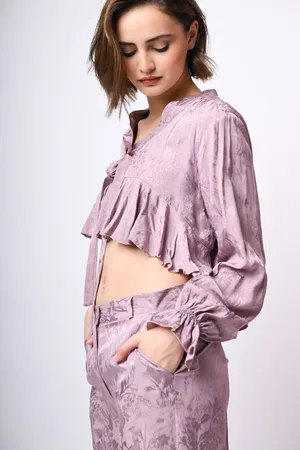 Nuna Lie Top crop in jacquard floreale