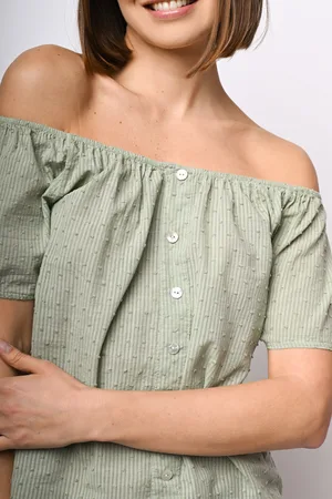 Nuna Lie Top con bottoni e spalle scoperte