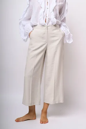 Nuna Lie Pantaloni crop misto viscosa