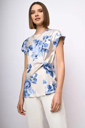 Nuna Lie Top in raso a stampa rose