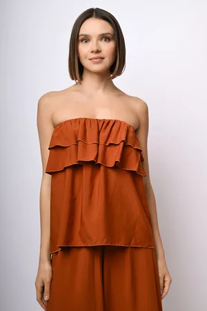Nuna Lie Top in viscosa con balze