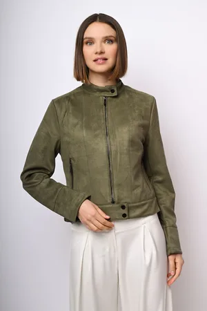 Nuna Lie Giacca biker in faux suede