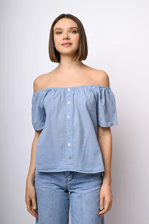 Nuna Lie Top con bottoni e spalle scoperte
