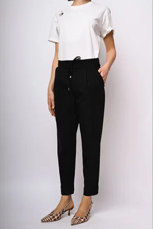 Nuna Lie Pantaloni misto viscosa con coulisse