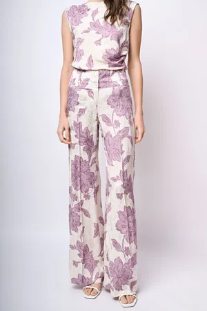 Nuna Lie Pantaloni palazzo in jacquard floreale