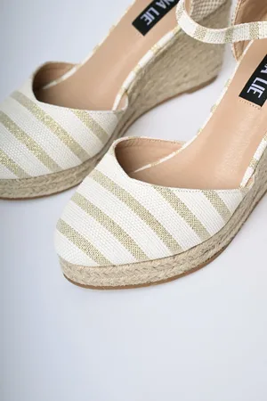 Nuna Lie Espadrillas con zeppa a righe lurex