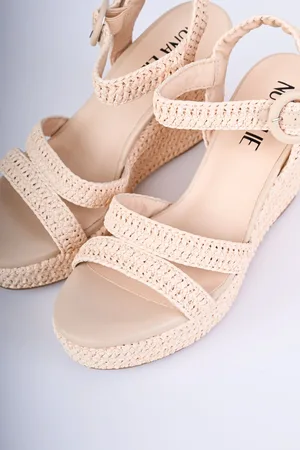 Nuna Lie Sandali in rafia con zeppa