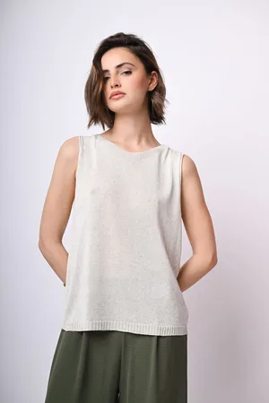 Nuna Lie Gilet in maglia misto viscosa e lino
